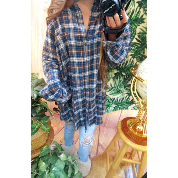 Vintage cozy oversized plaid boyfriend flannel 🍂 - Picture 2 of 8